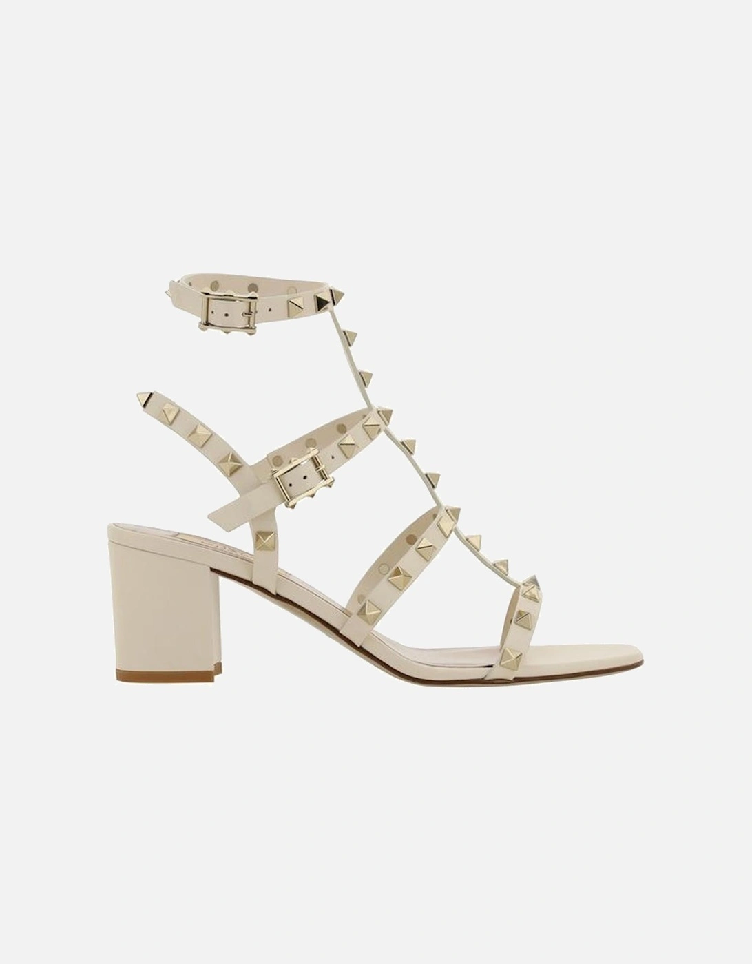 Rockstud Vitelio Plum Leather Sandal Women - White, 4 of 3