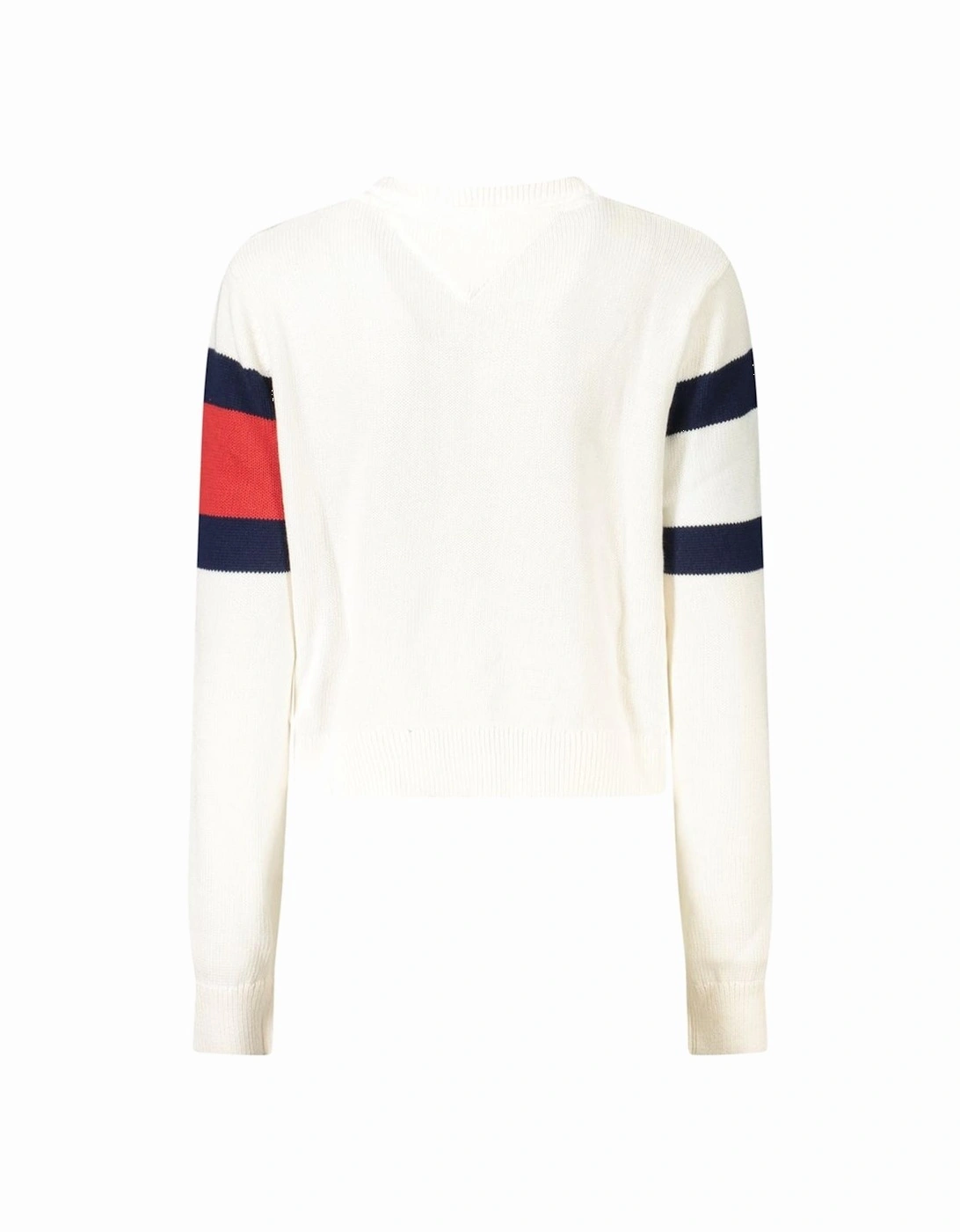 Crew Neck Sweater with Contrasting Details Women - White