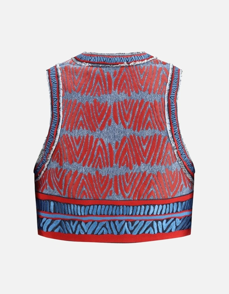 Ethnic Pattern Cropped Dalia Vest Women - Multicolor T-Shirts