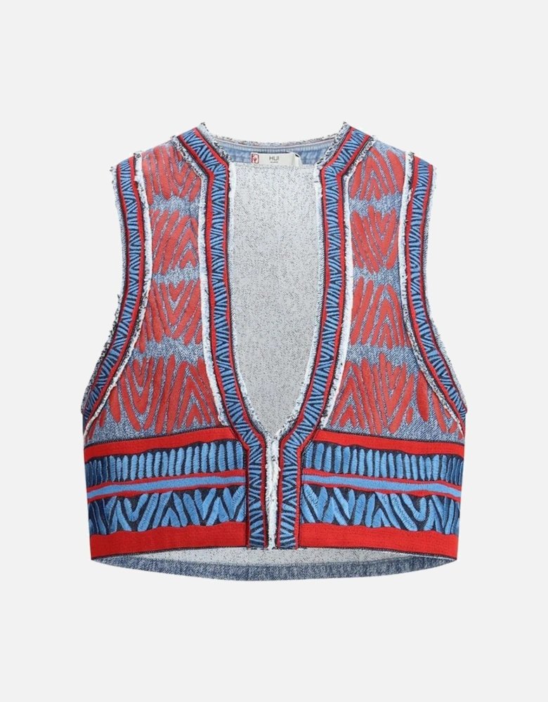 Ethnic Pattern Cropped Dalia Vest Women - Multicolor T-Shirts
