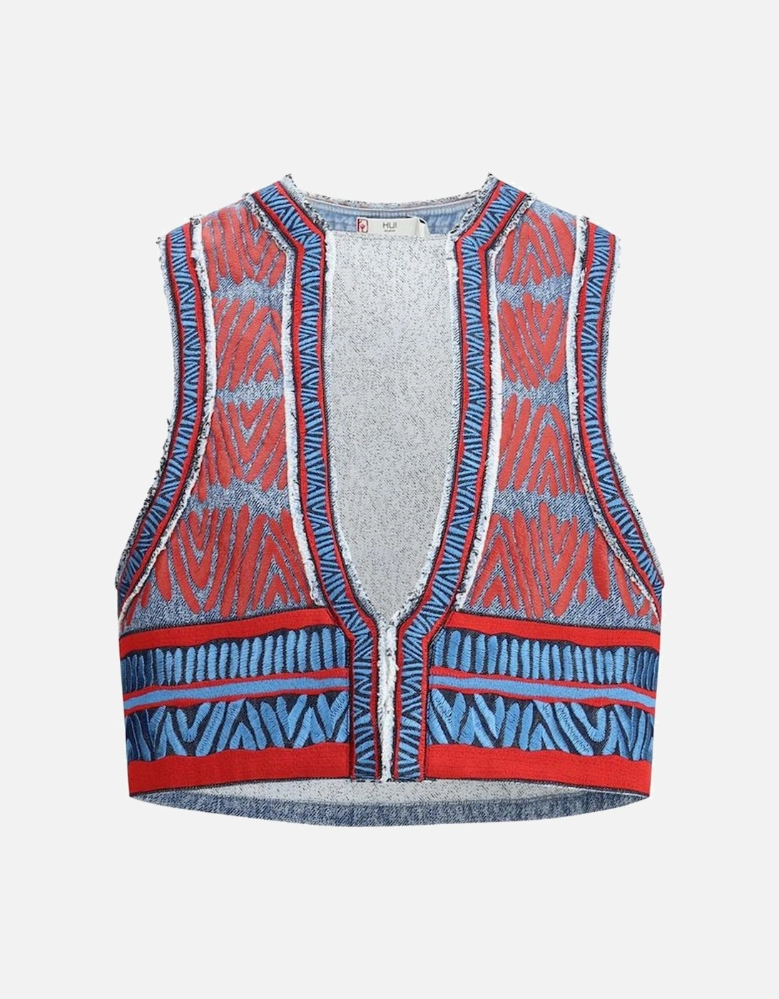 Ethnic Pattern Cropped Dalia Vest Women - Multicolor T-Shirts, 4 of 3