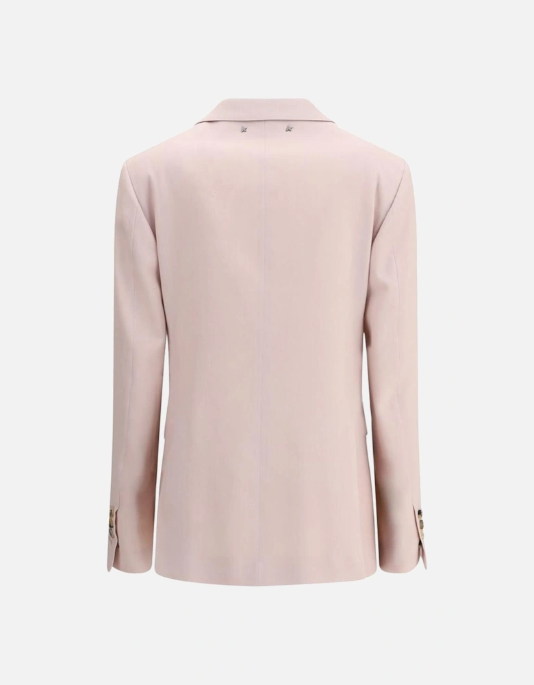 Virgin Wool Double-Breasted Blazer with Peaked Lapel Women -