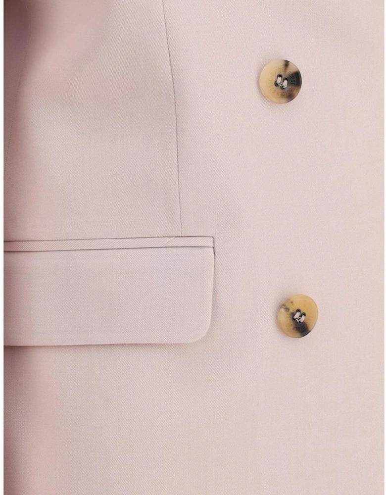Virgin Wool Double-Breasted Blazer with Peaked Lapel Women -