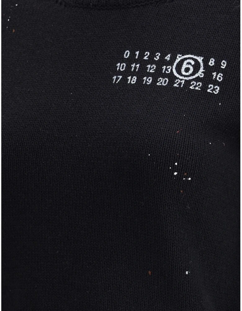 Grunge Ribbed Crew Neck Sweater Women - Black