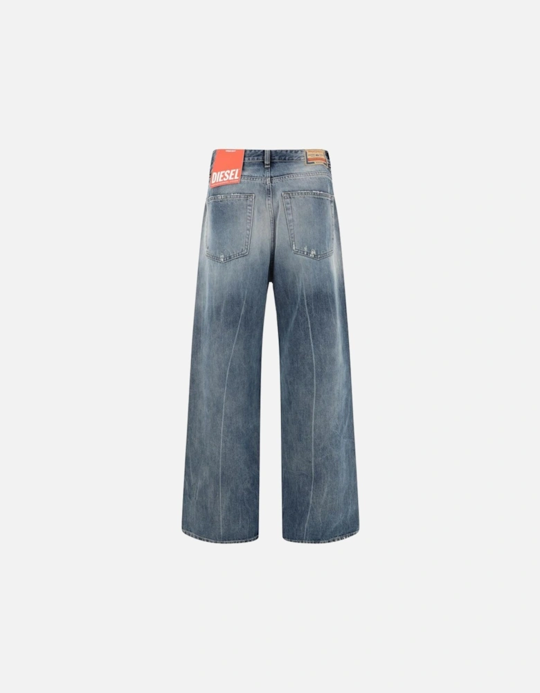 Wide Leg Loose Fit Five-Pocket Jeans Women - Blue Jeans