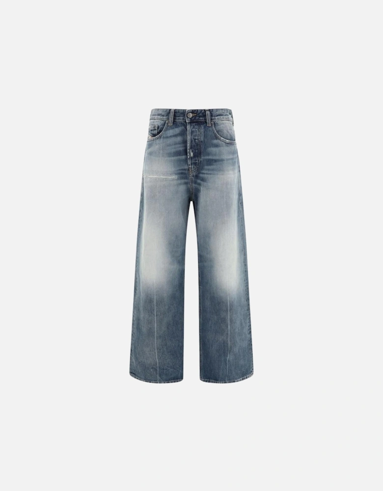 Wide Leg Loose Fit Five-Pocket Jeans Women - Blue Jeans