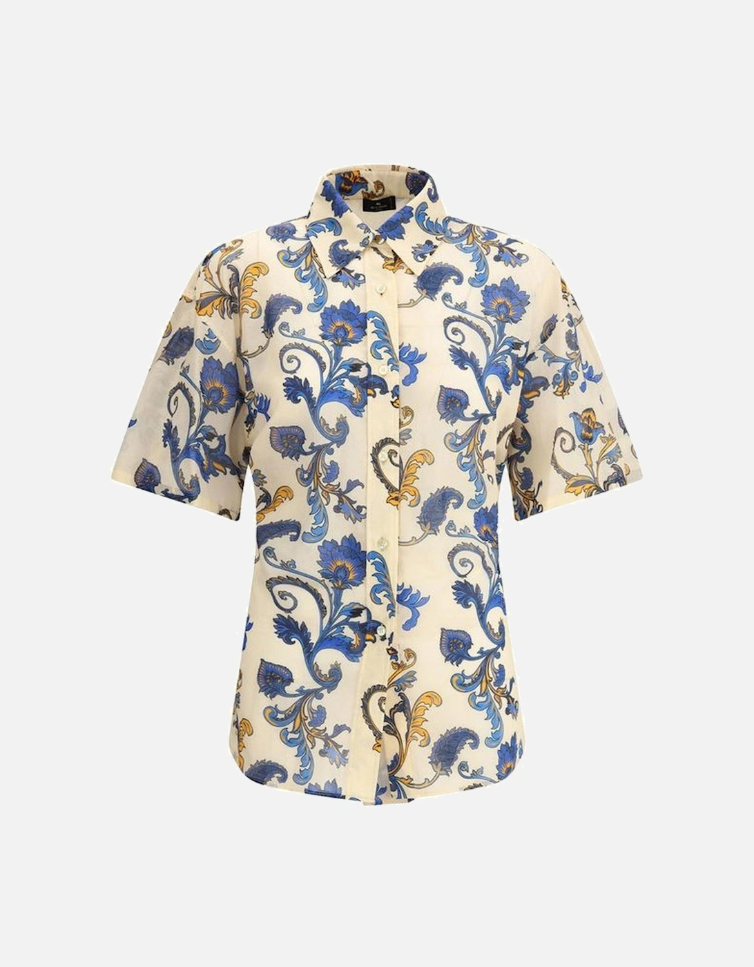 Paisley Pattern Cotton Shirt with Classic Collar Women - Multicolor, 4 of 3