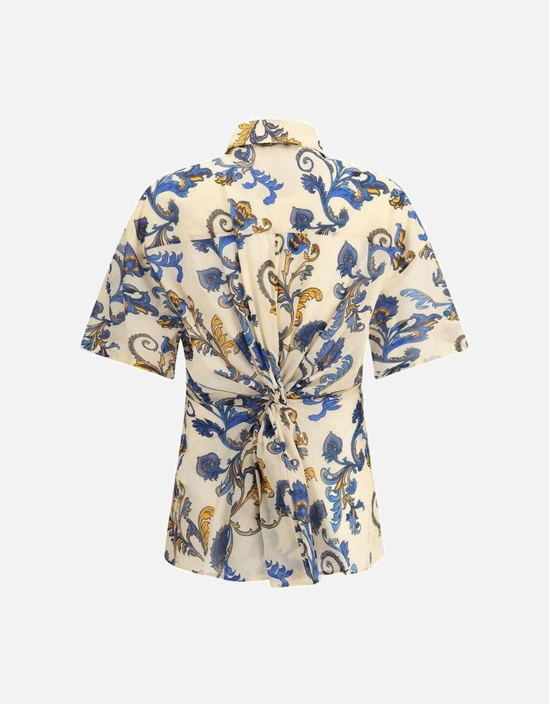 Paisley Pattern Cotton Shirt with Classic Collar Women - Multicolor