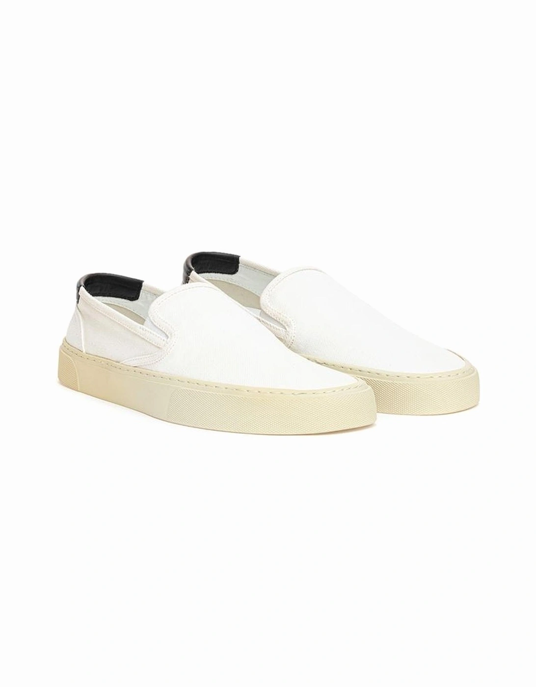 Canvas Slip-On Shoes with Logo Back Tab Women - White Sneakers