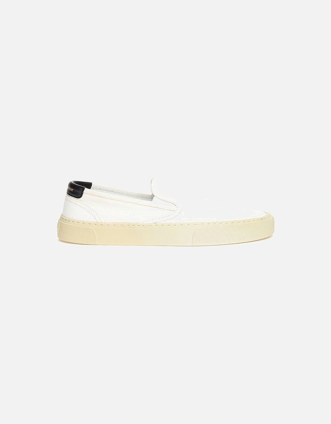 Canvas Slip-On Shoes with Logo Back Tab Women - White Sneakers, 7 of 6