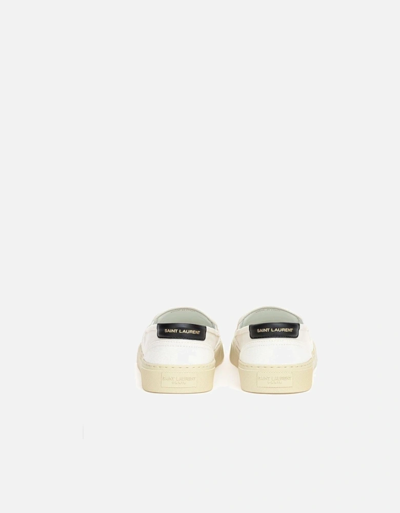 Canvas Slip-On Shoes with Logo Back Tab Women - White Sneakers