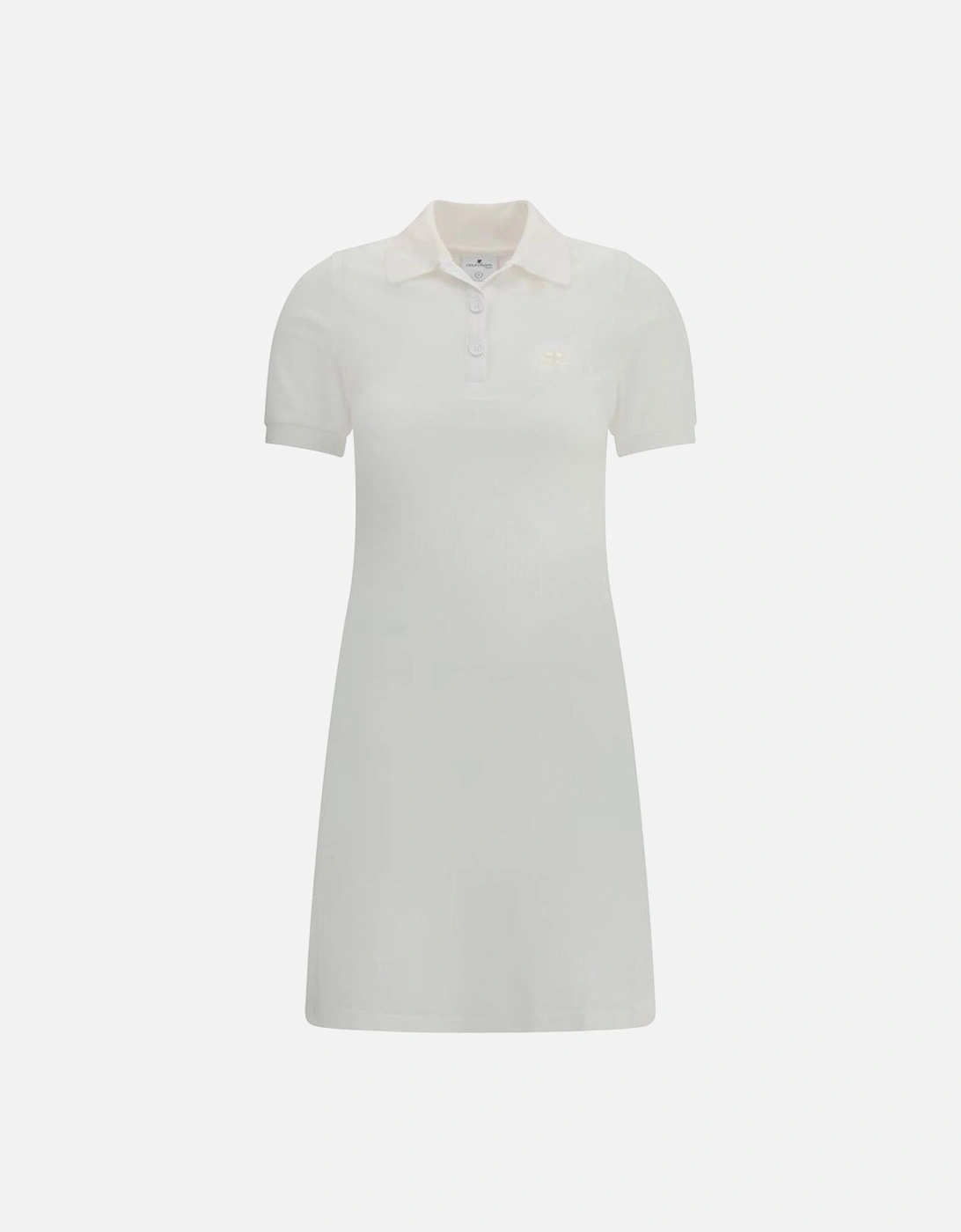 Cotton Polo Style Dress with Embroidered Logo Women - White Dresses, 4 of 3