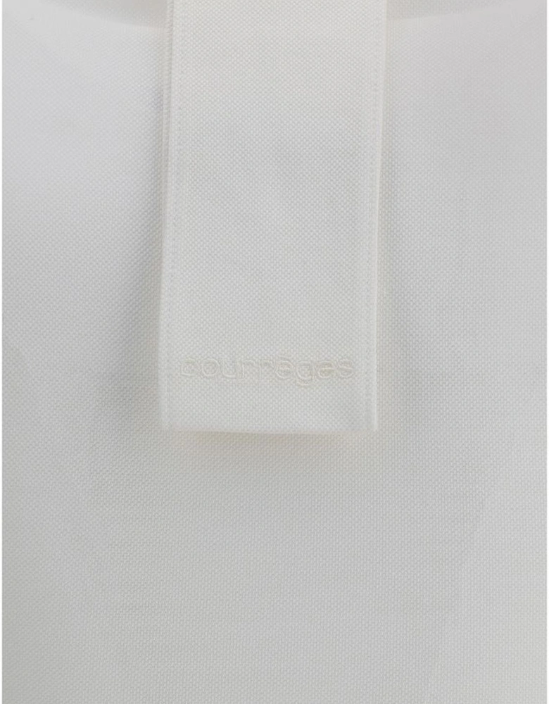 Cotton Polo Style Dress with Embroidered Logo Women - White Dresses