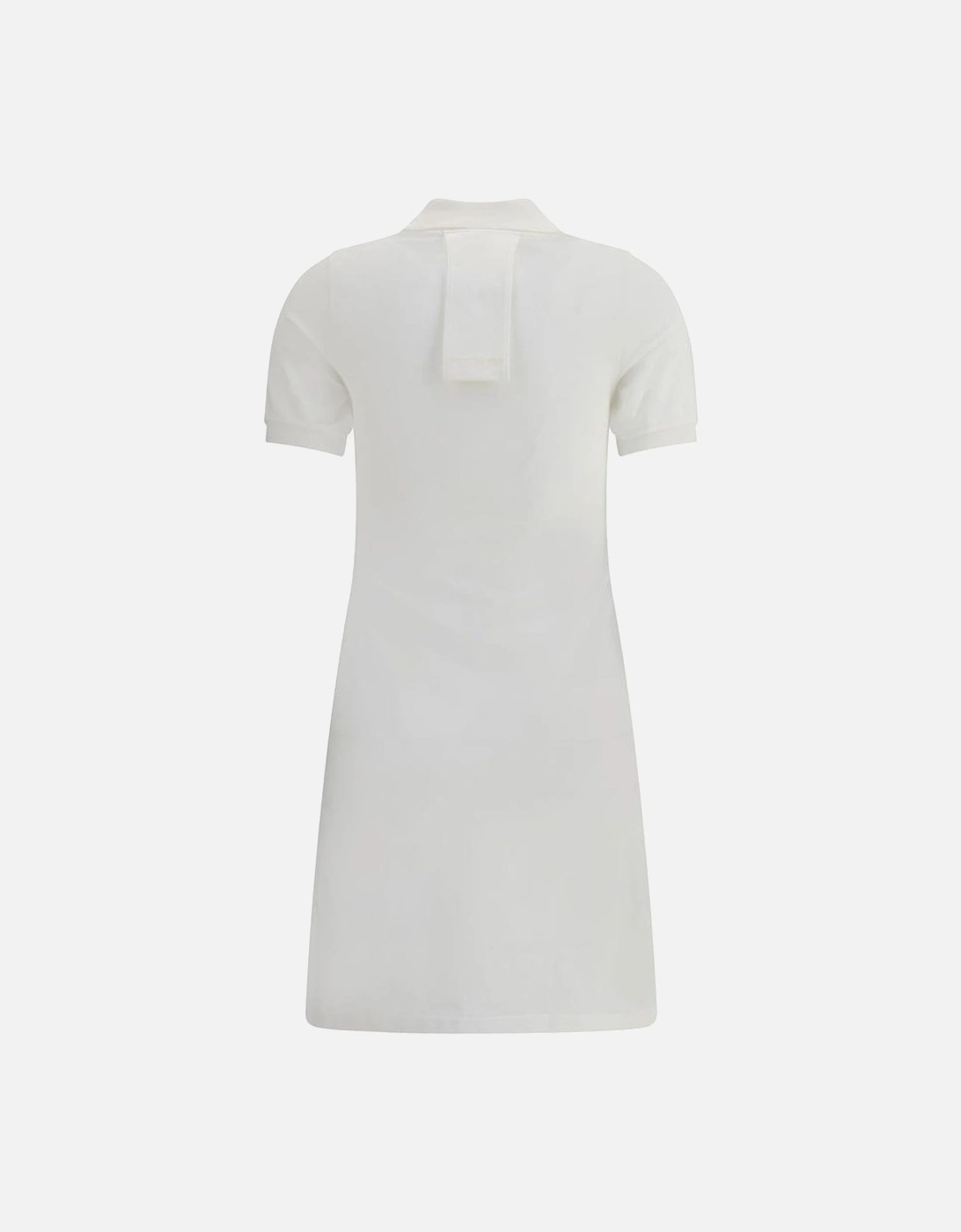 Cotton Polo Style Dress with Embroidered Logo Women - White Dresses