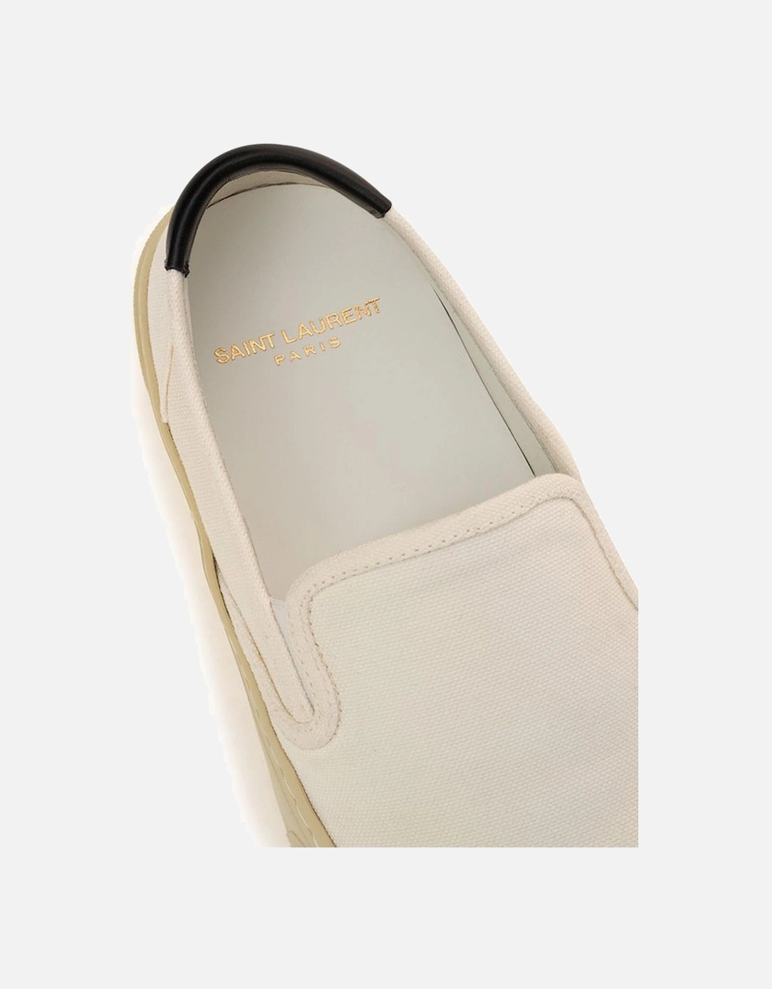 Canvas Slip-On Shoes with Logo Back Tab Women - White Sneakers