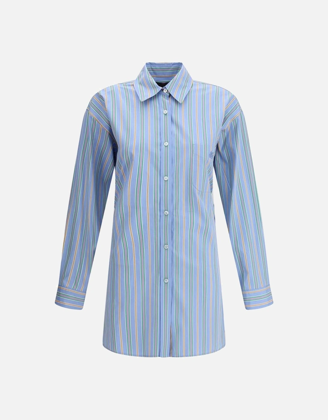 Striped Cotton Shirt with Embroidered Logo and Knot Detail Women -, 4 of 3