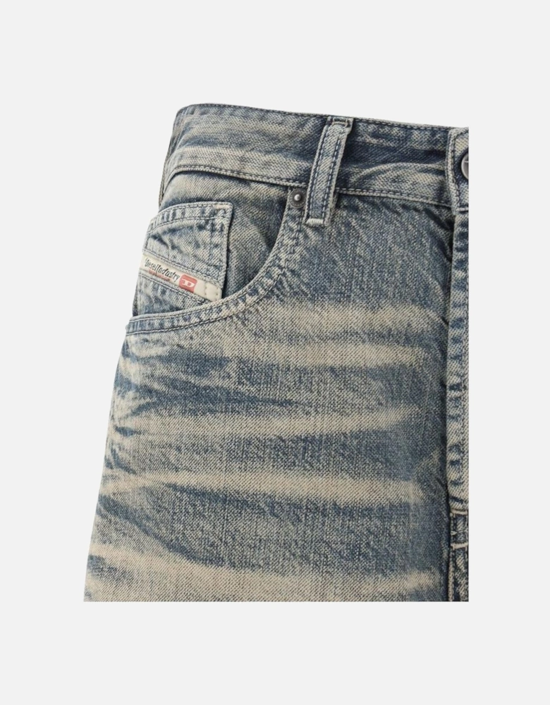 Wide Leg Loose Fit Jeans with Back Logo Applique Women - Beige Jeans