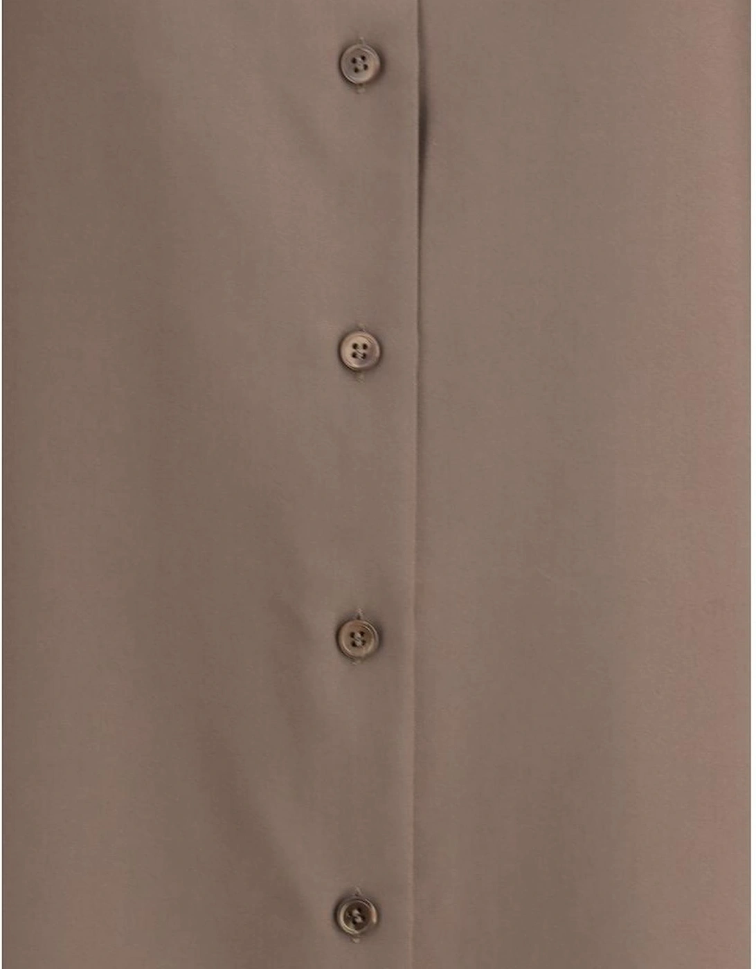 Silk Knee-Length Shirt with Pointed Collar Women - Brown