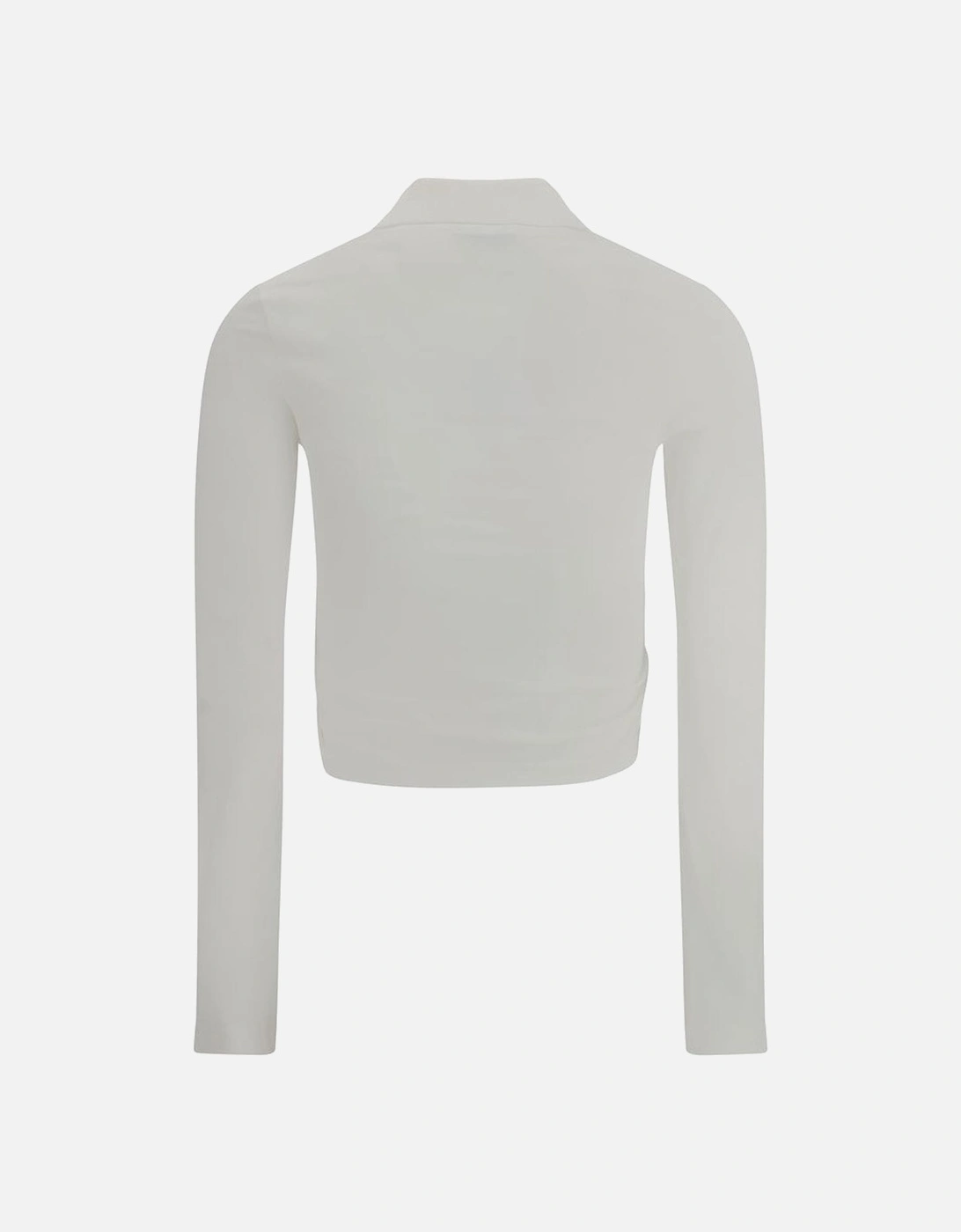 Polo Shirt with Twisted Front Detail Women - White Polo Shirts