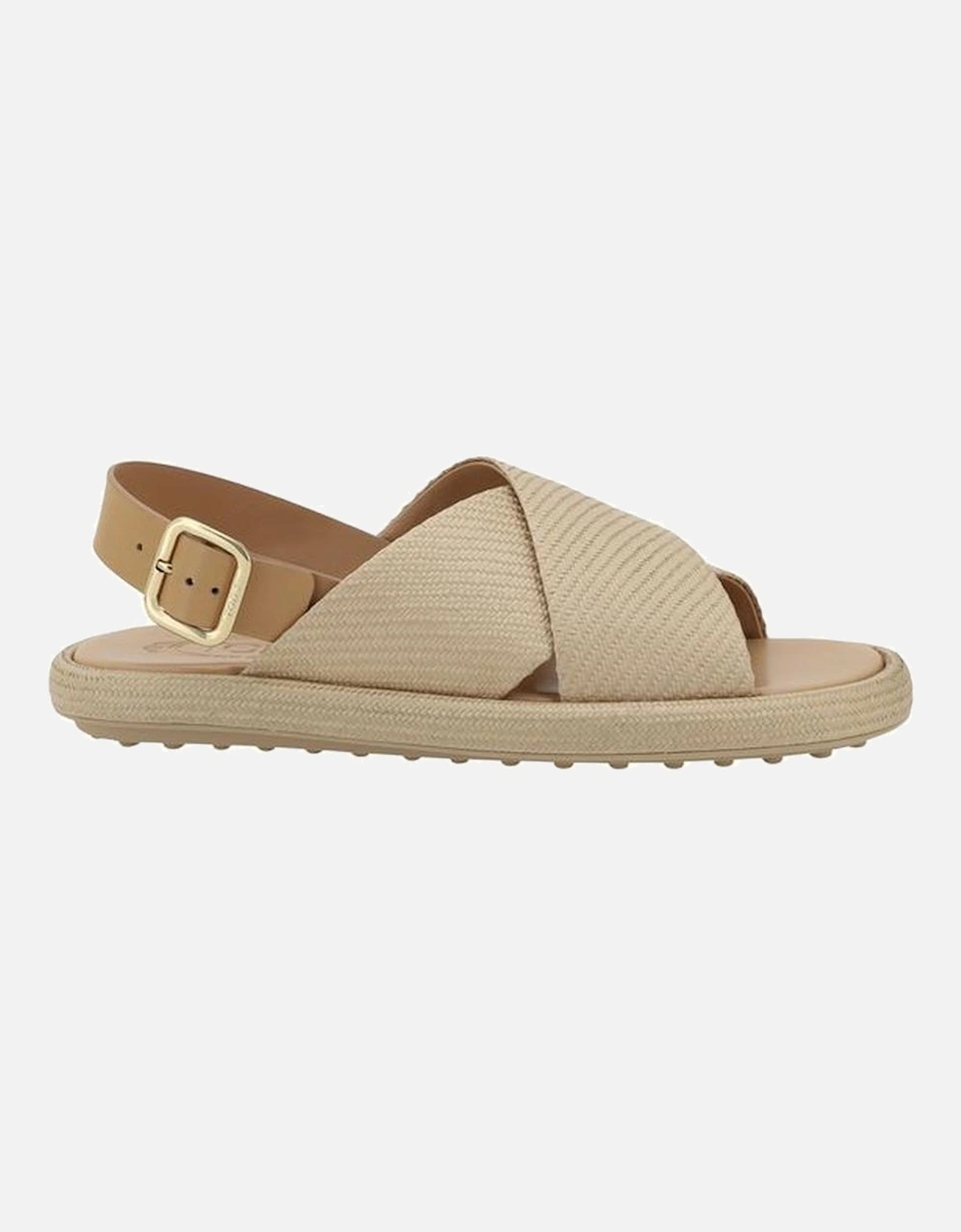 Raffia Crisscross Strap Flat Sandals Women - Beige, 5 of 4