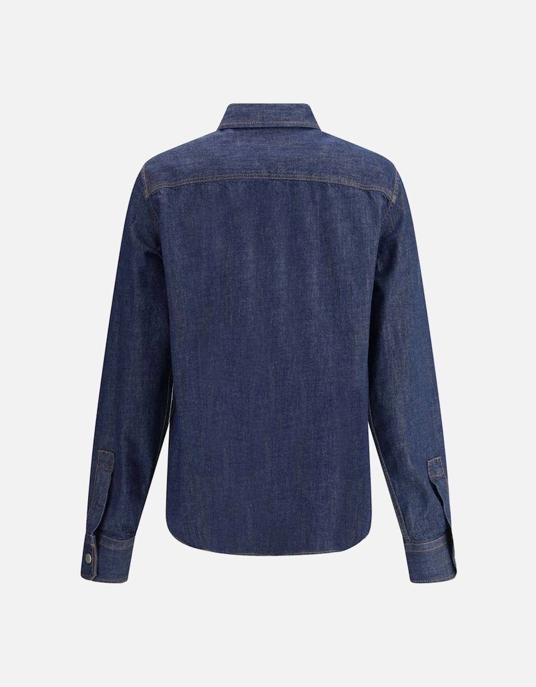 Cotton Texana Denim Shirt with Snap-Button Front Women - Blue