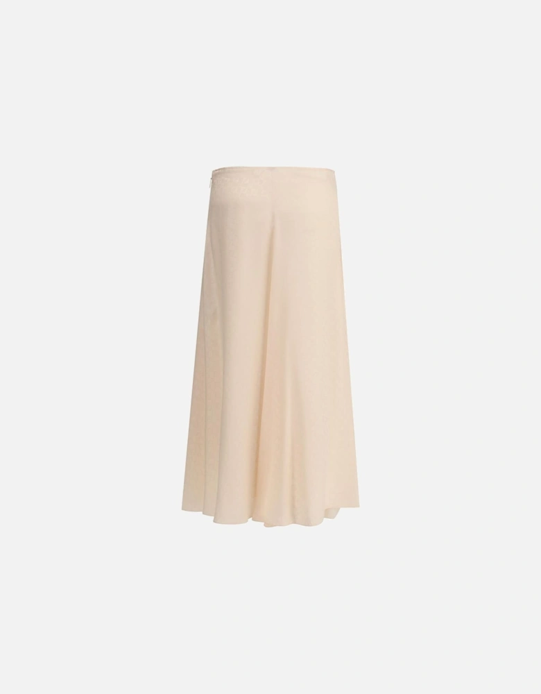 Silk Midi Skirt with FF Pattern Women - Multicolor
