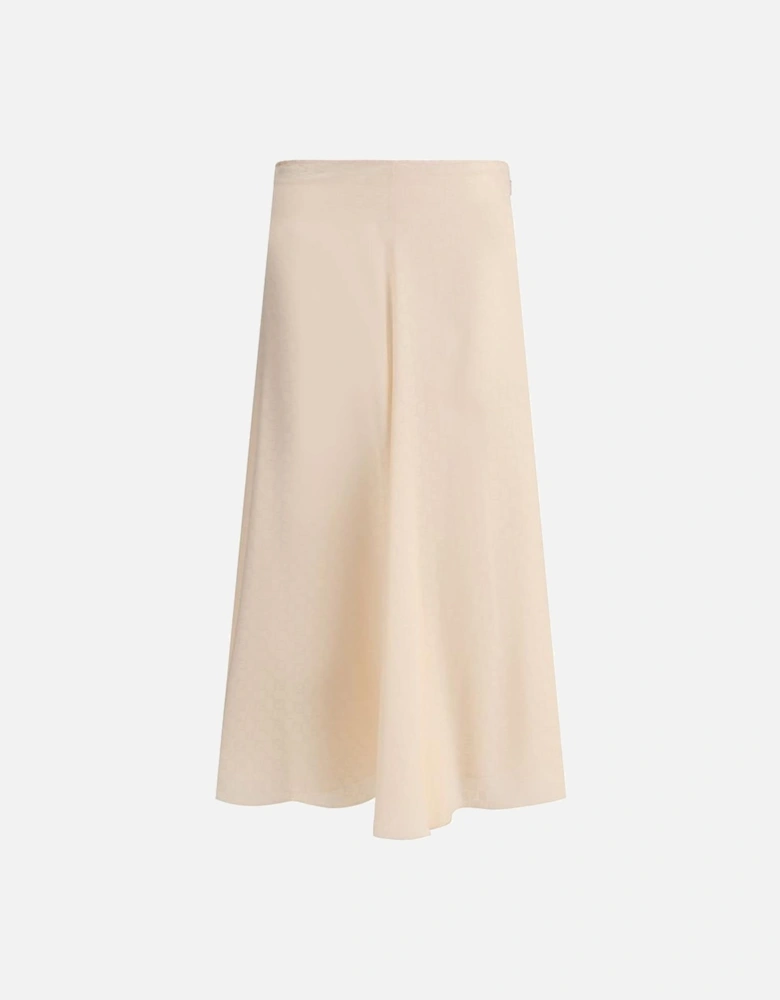 Silk Midi Skirt with FF Pattern Women - Multicolor