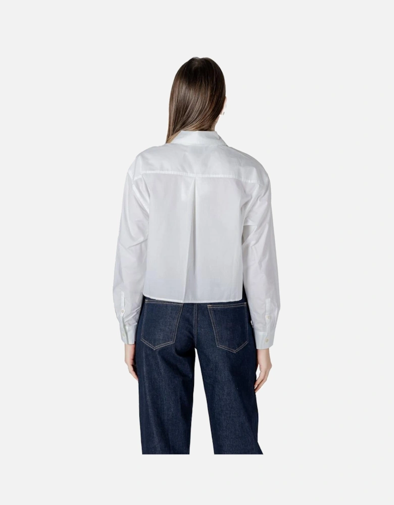 Long-Sleeve Cotton Poplin Shirt Women - White