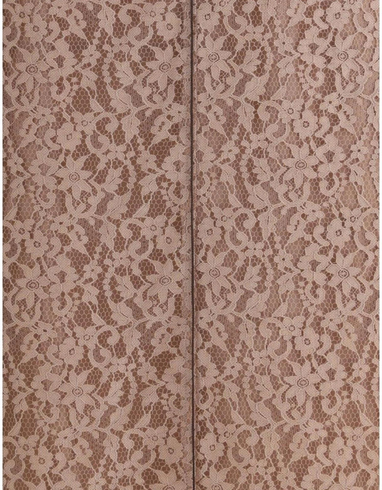 Lace Midi Dress with Silk Georgette Overlay Women - Multicolor Dresses