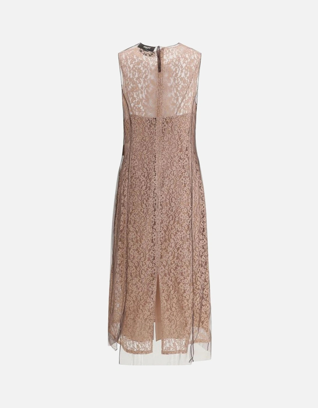Lace Midi Dress with Silk Georgette Overlay Women - Multicolor Dresses