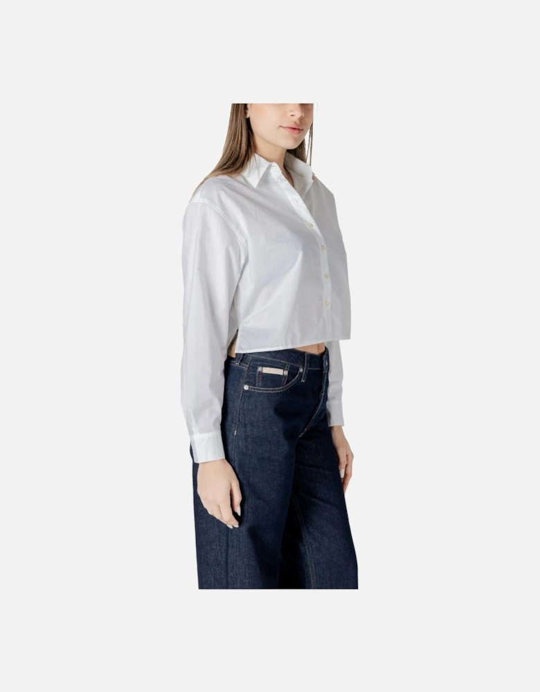 Long-Sleeve Cotton Poplin Shirt Women - White