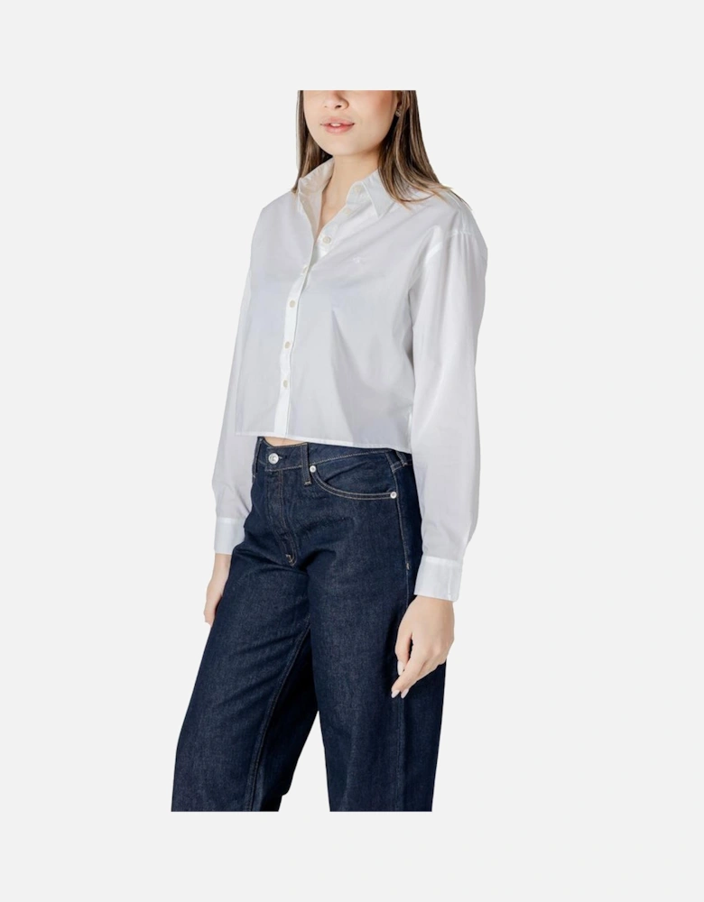 Long-Sleeve Cotton Poplin Shirt Women - White