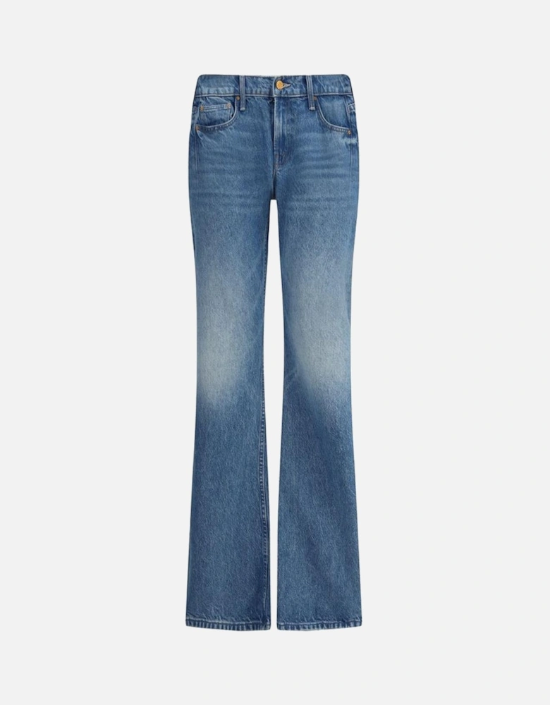 Flare Mid-Rise Jeans with Five-Pocket Design Women - Light Blue Jeans