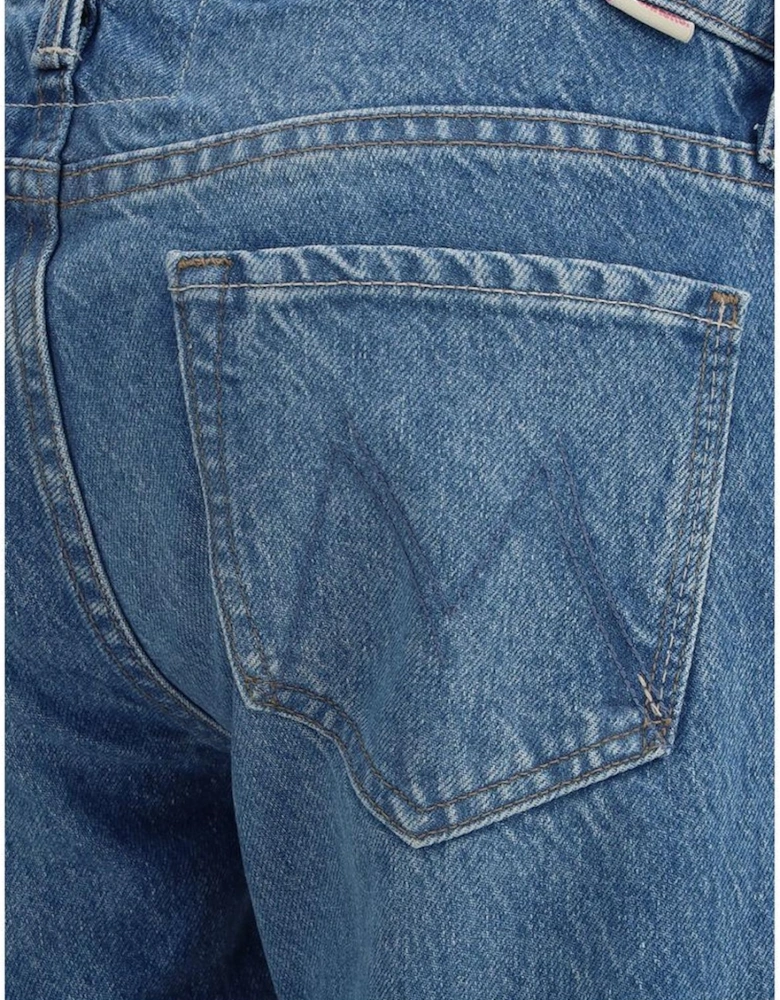 Flare Mid-Rise Jeans with Five-Pocket Design Women - Light Blue Jeans