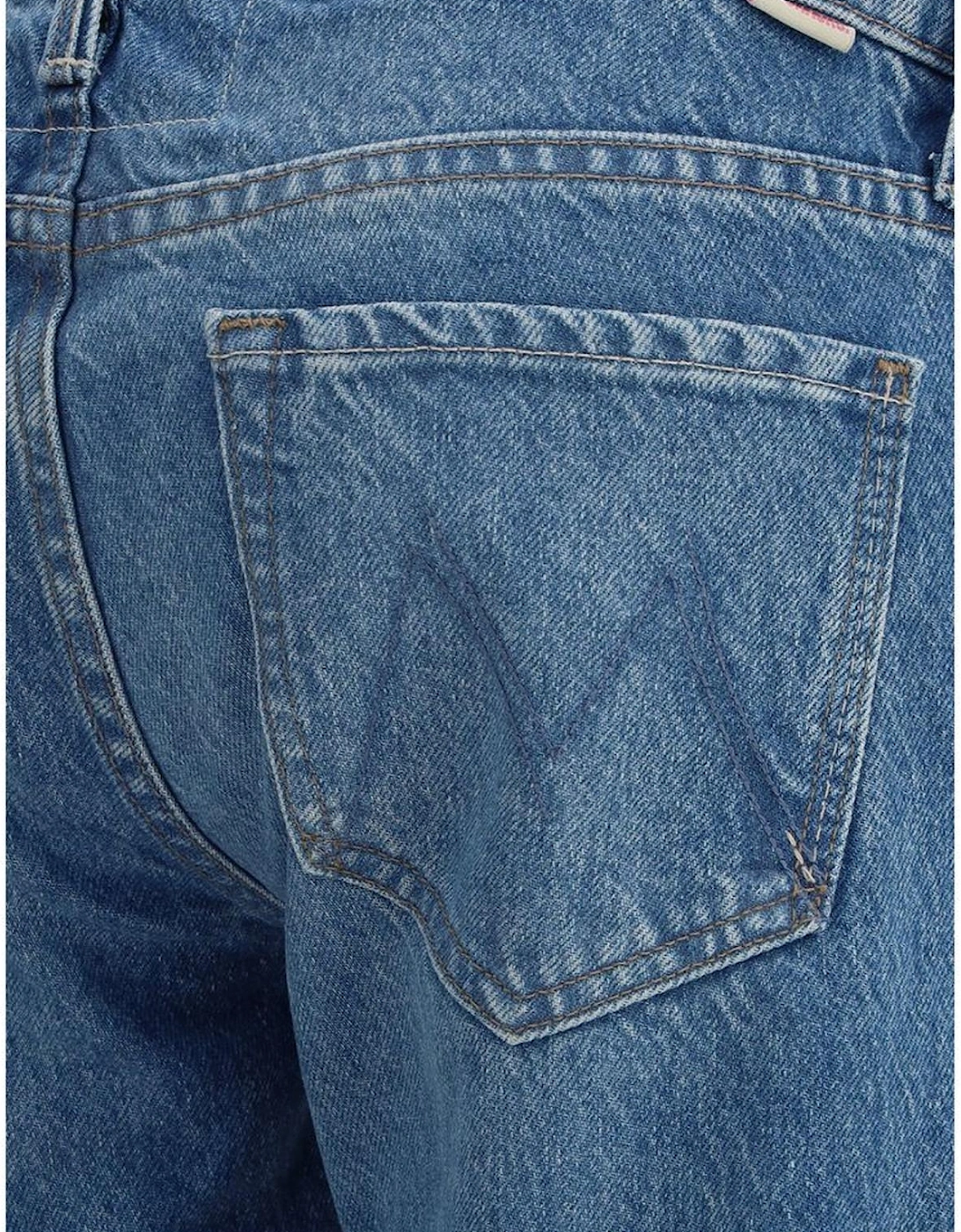 Flare Mid-Rise Jeans with Five-Pocket Design Women - Light Blue Jeans