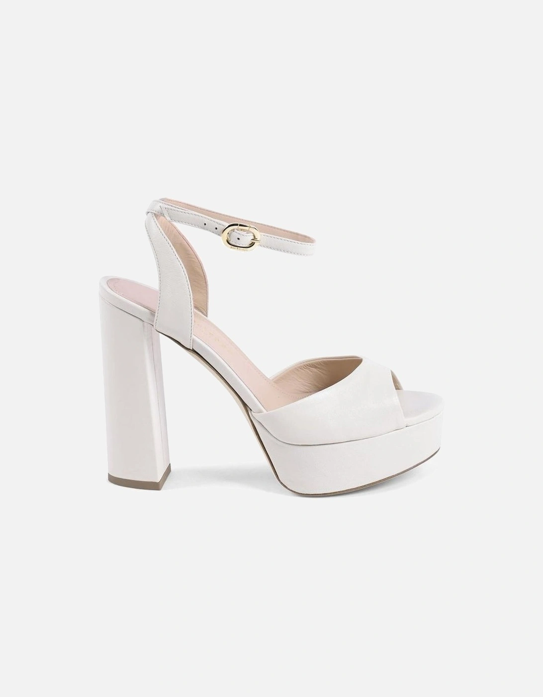 Leather High-Top Sneakers with Logo Details Women - White Sandals, 2 of 1