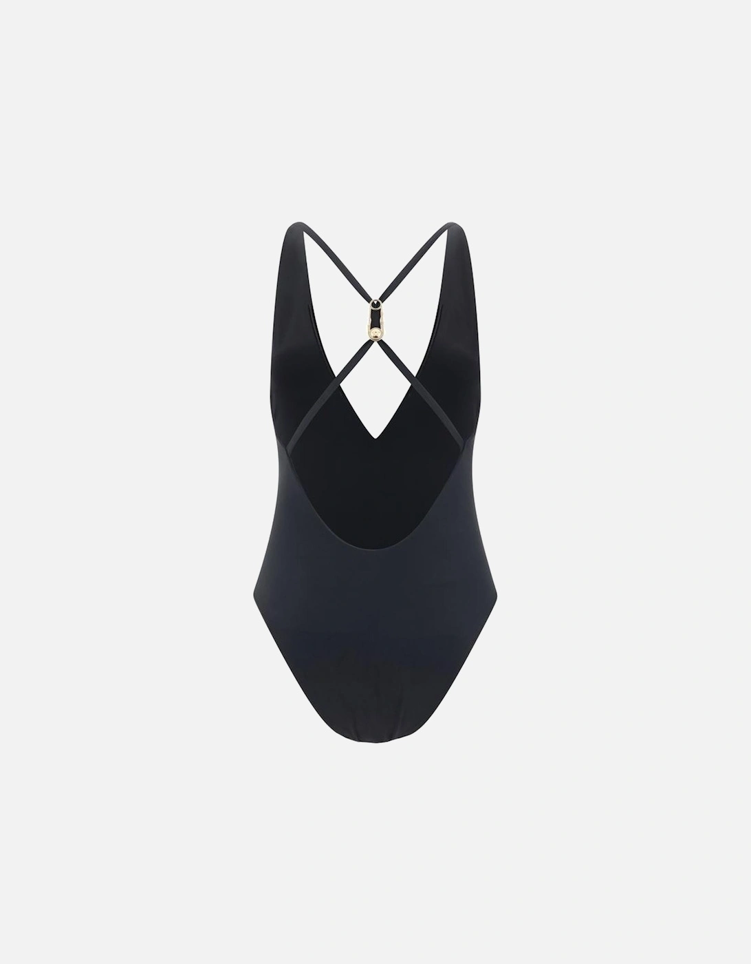 Safety Pin One Piece Swimsuit with Medusa Detail Women - Black