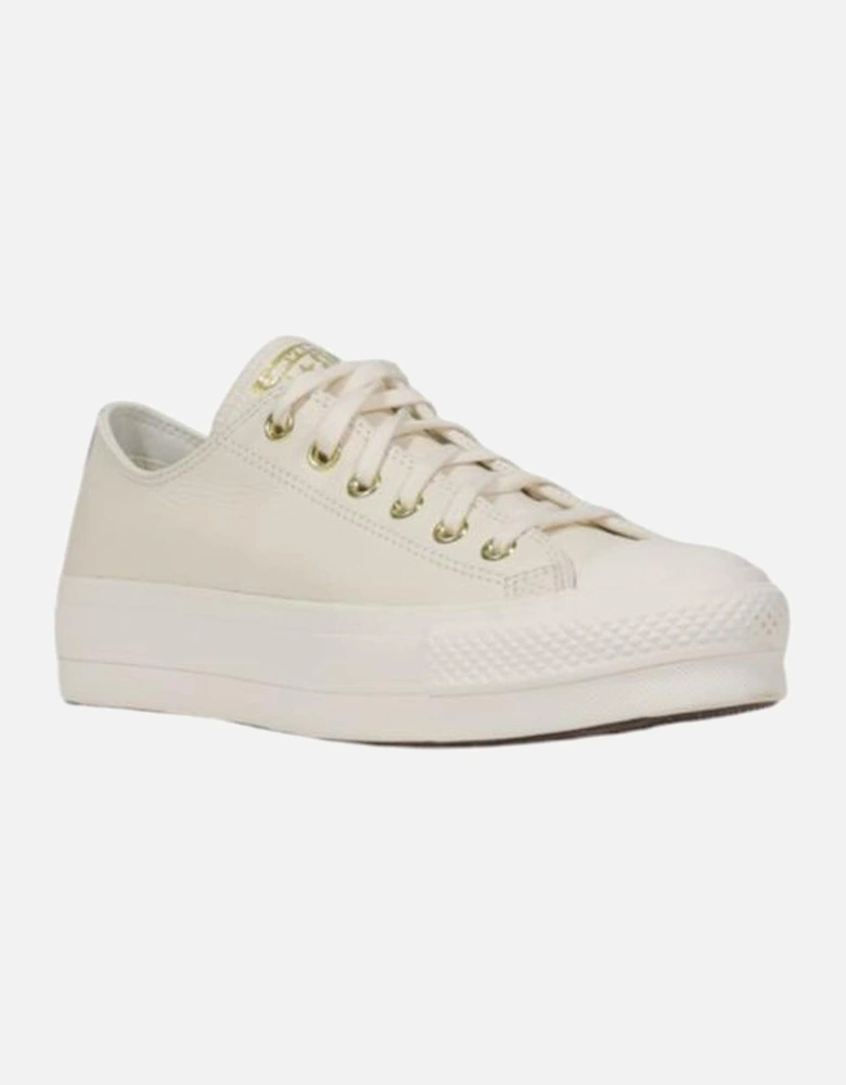 Leather Elevated Sole Sneakers Women - White