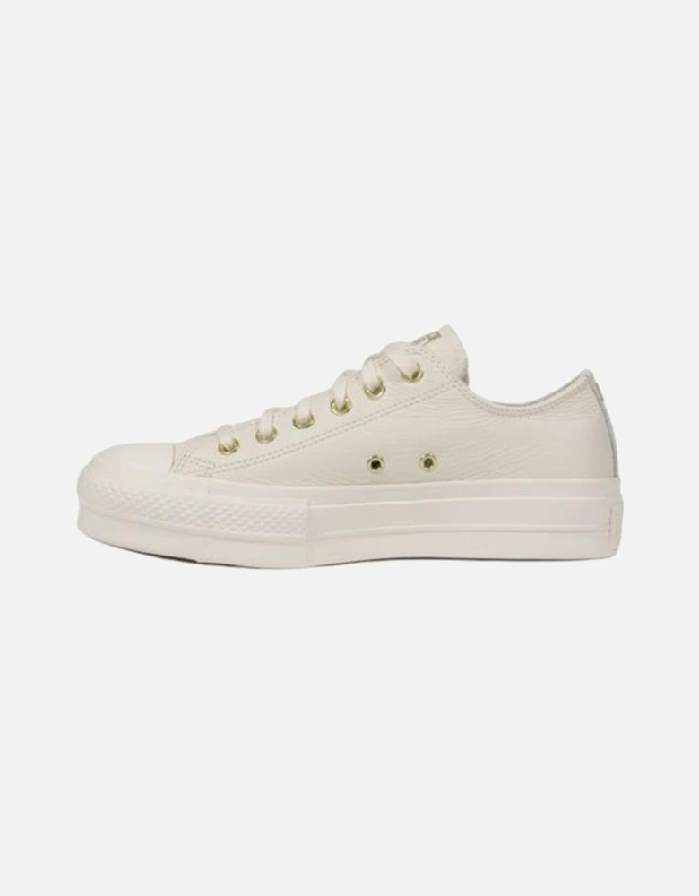 Leather Elevated Sole Sneakers Women - White