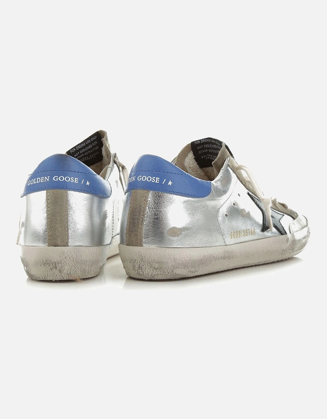 Silver Patent Calfskin Sneakers with Suede Tongue Women - Gray