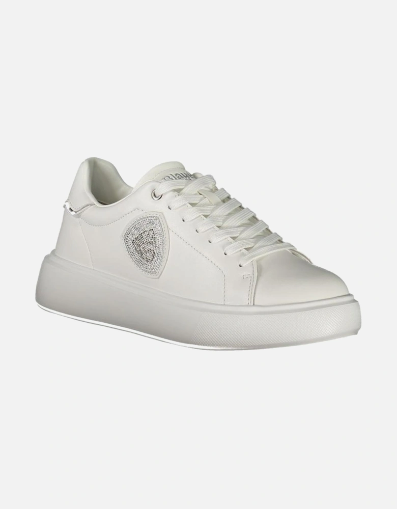 Dazzling Rhinestone-Accented Sporty Sneakers Women - White