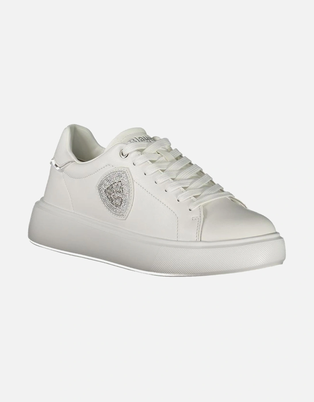 Dazzling Rhinestone-Accented Sporty Sneakers Women - White