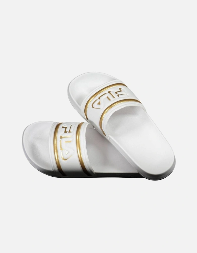 Contrasting Logo Slippers Women - White Sandals