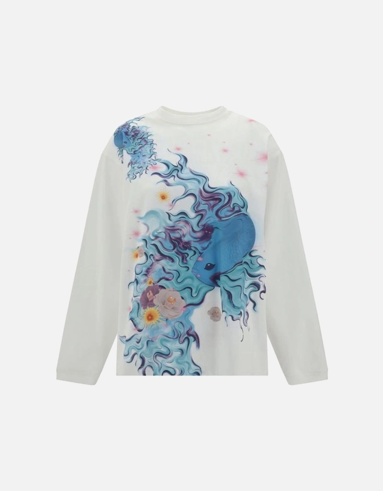 Elegant Floral Print Long Sleeve Top Women - Multicolor Sweaters