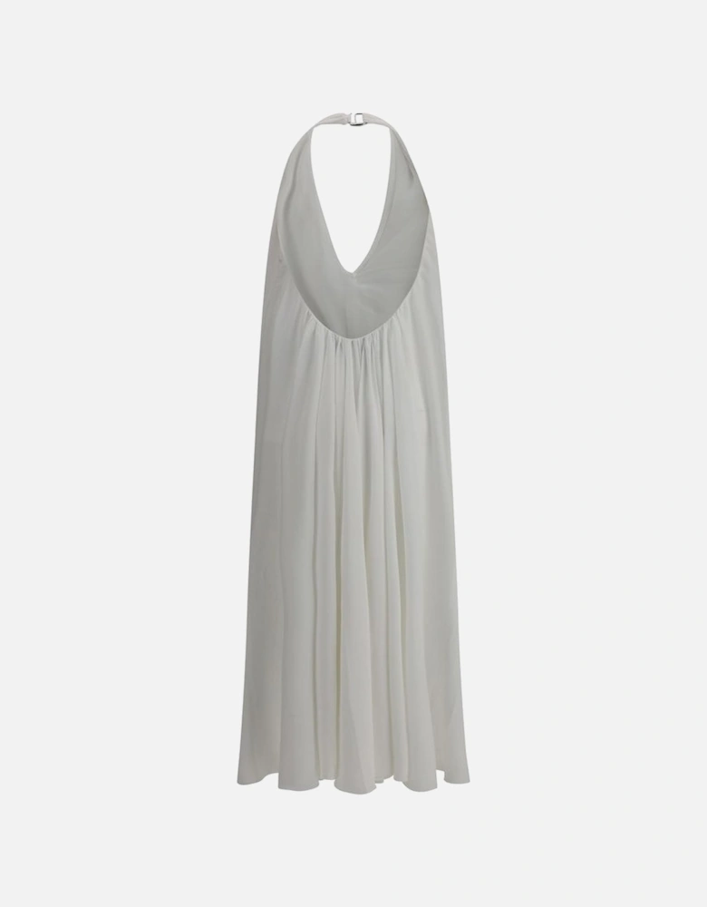 Sophisticated Minimalist Sleeveless Long Dress Women - White Dresses