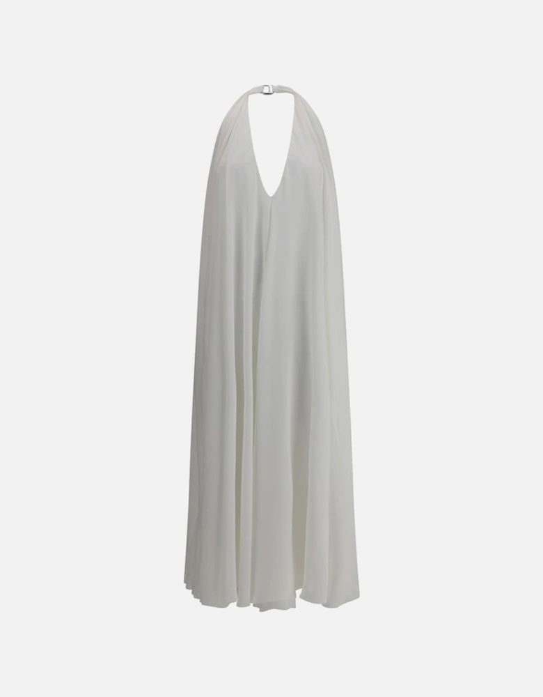 Sophisticated Minimalist Sleeveless Long Dress Women - White Dresses