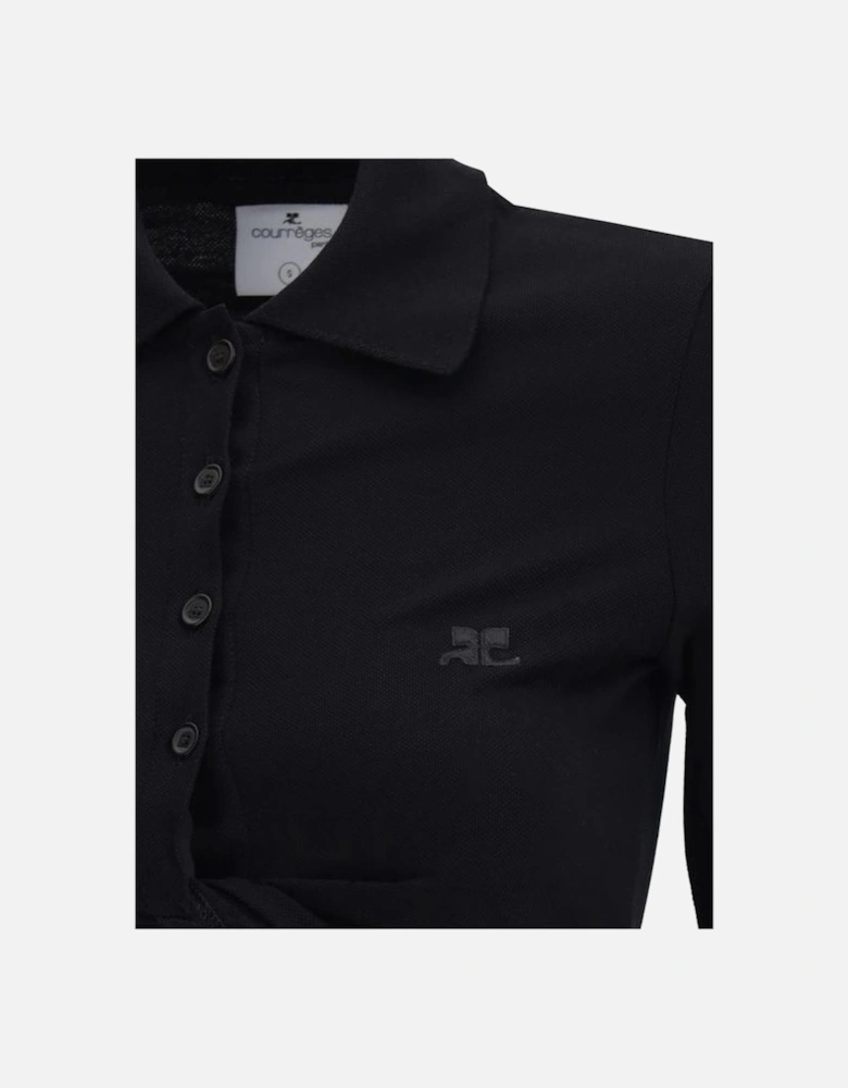 Polo Shirt with Twisted Detail Women - Black Polo Shirts