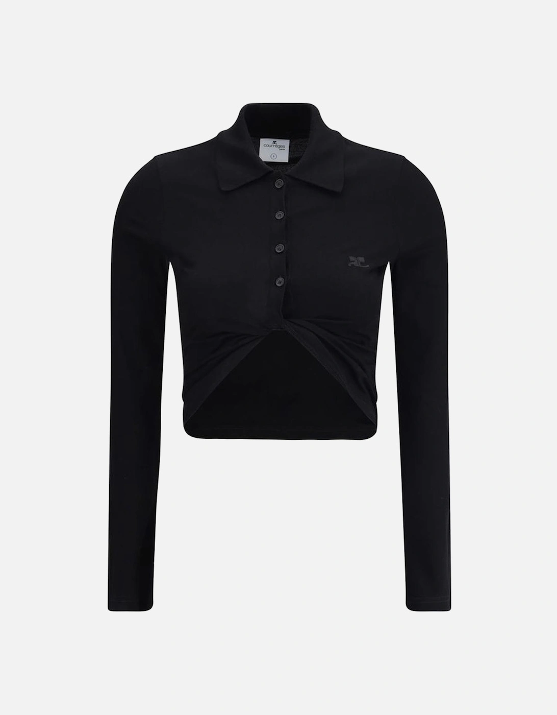 Polo Shirt with Twisted Detail Women - Black Polo Shirts
