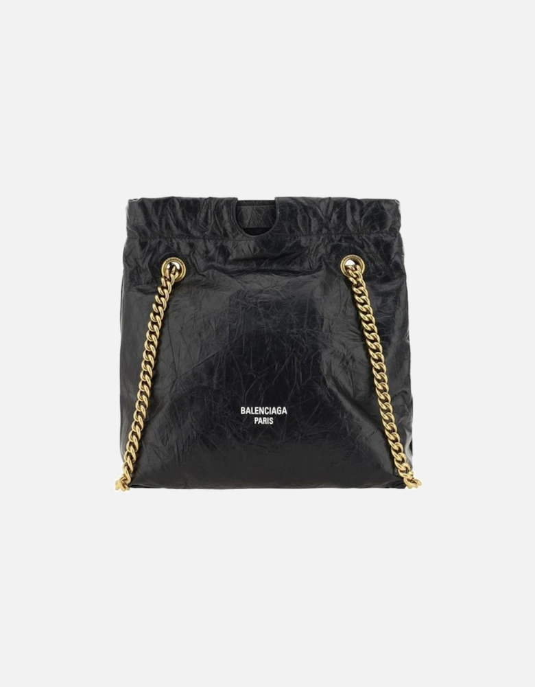 Calfskin Wrinkled Effect Shoulder Bag Women - Black