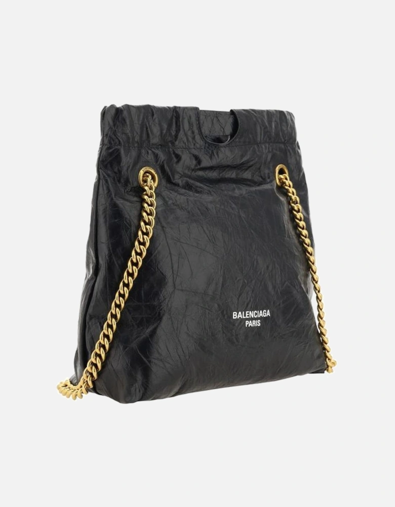 Calfskin Wrinkled Effect Shoulder Bag Women - Black